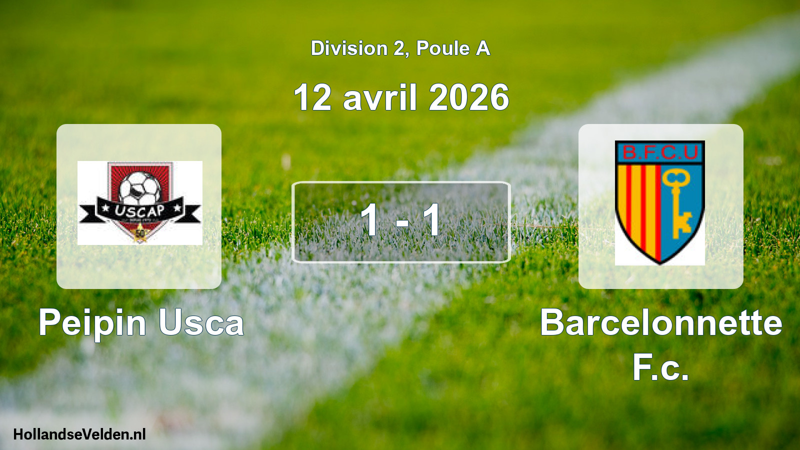 Total number of matches played: Peipin Usca - Barcelonnette F.c. 1 - 1 (12 April 2026)
