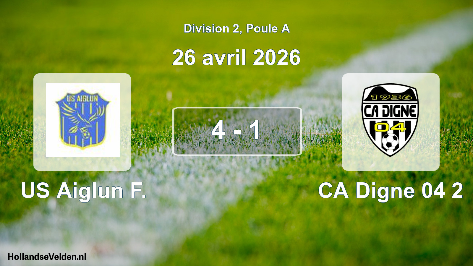Total number of matches played: US Aiglun F. - CA Digne 04 2 4 - 1 (26 April 2026)