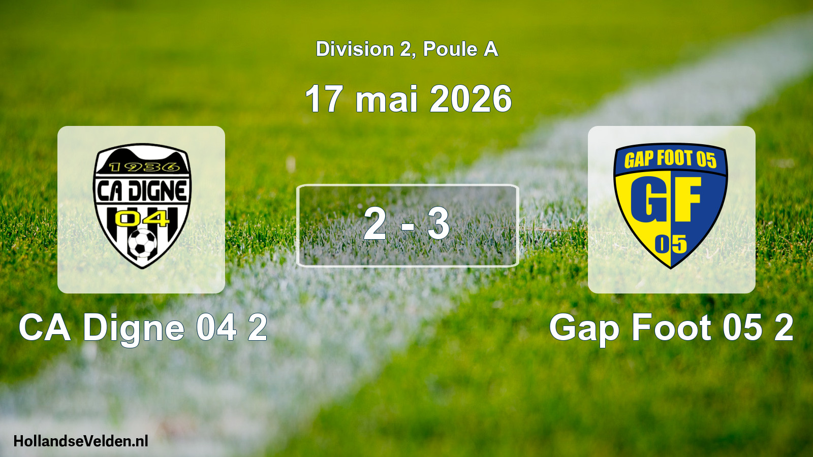 Total number of matches played: CA Digne 04 2 - Gap Foot 05 2 2 - 3 (17 May 2026)