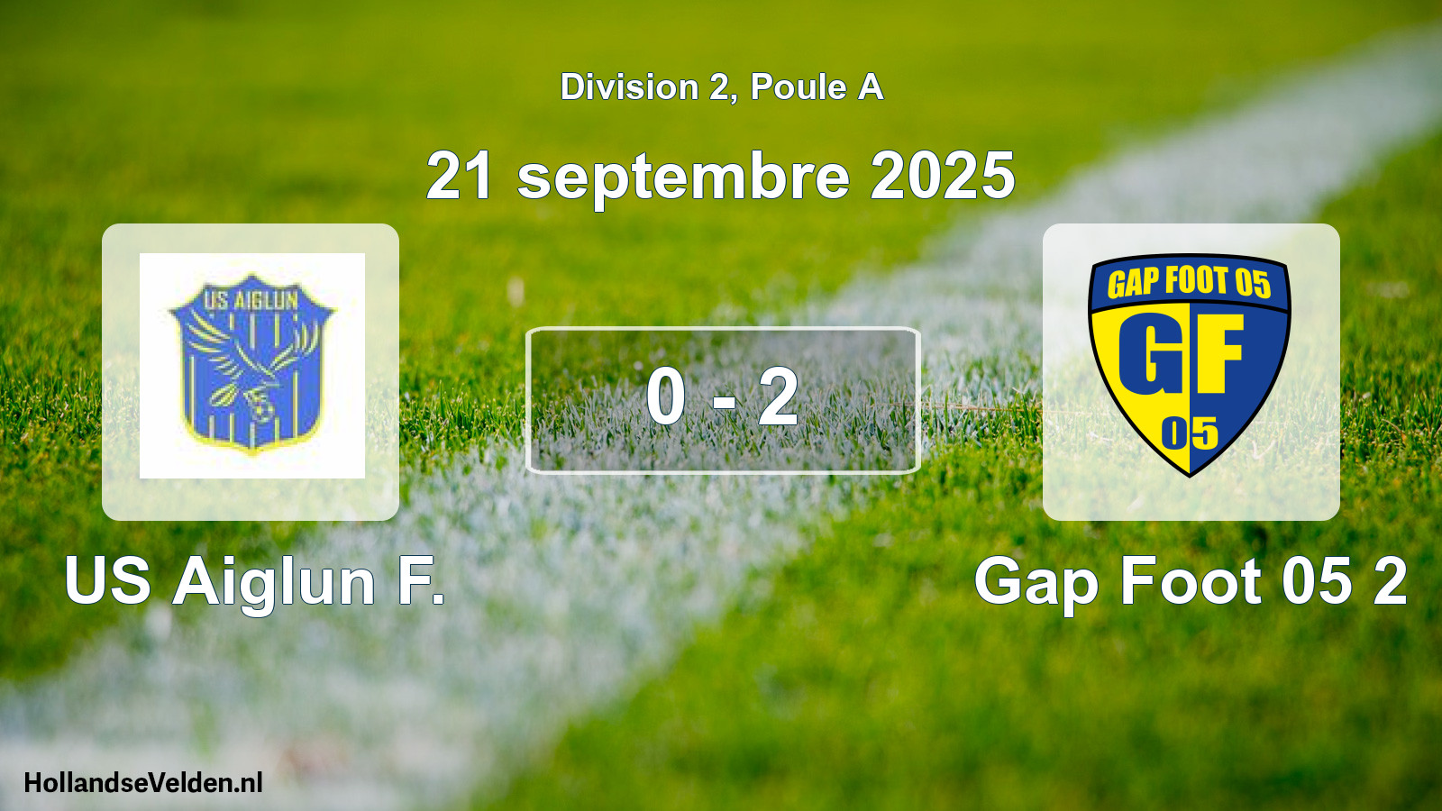 Total number of matches played: US Aiglun F. - Gap Foot 05 2 0 - 2 (21 September 2025)