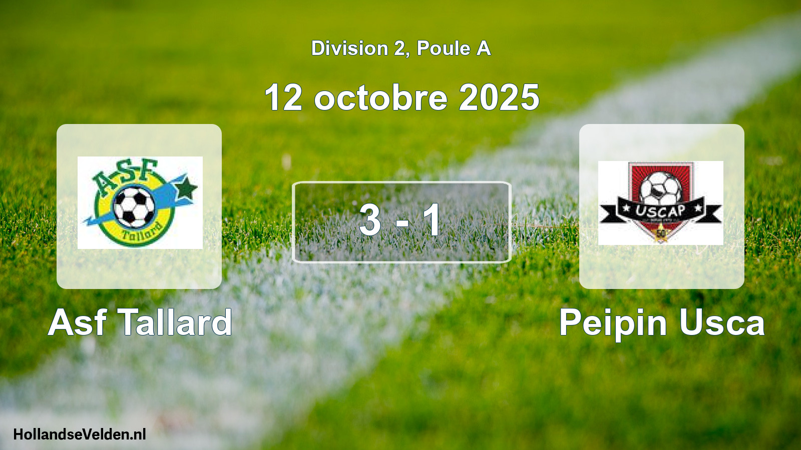 Total number of matches played: Asf Tallard - Peipin Usca 3 - 1 (12 October 2025)