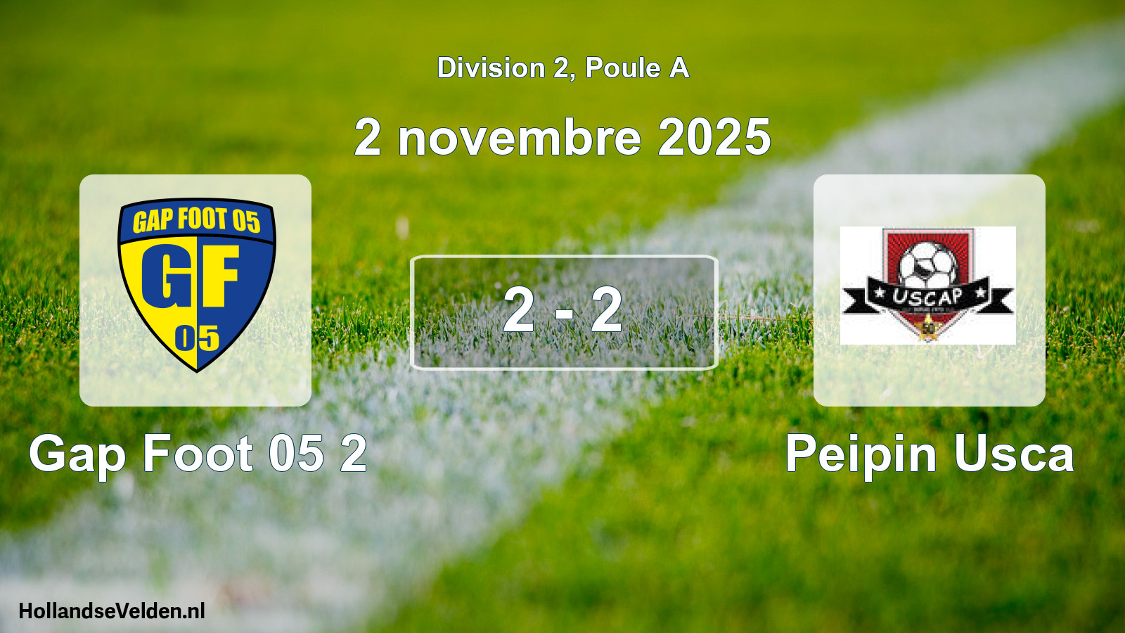 Total number of matches played: Gap Foot 05 2 - Peipin Usca 2 - 2 (2 November 2025)