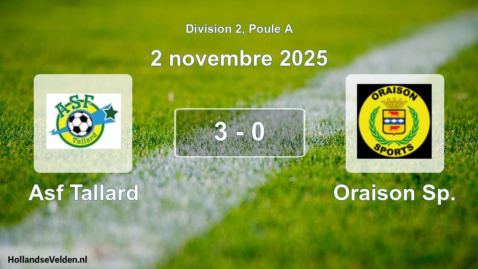 Total number of matches played: Asf Tallard - Oraison Sp. 3 - 0 (2 November 2025)