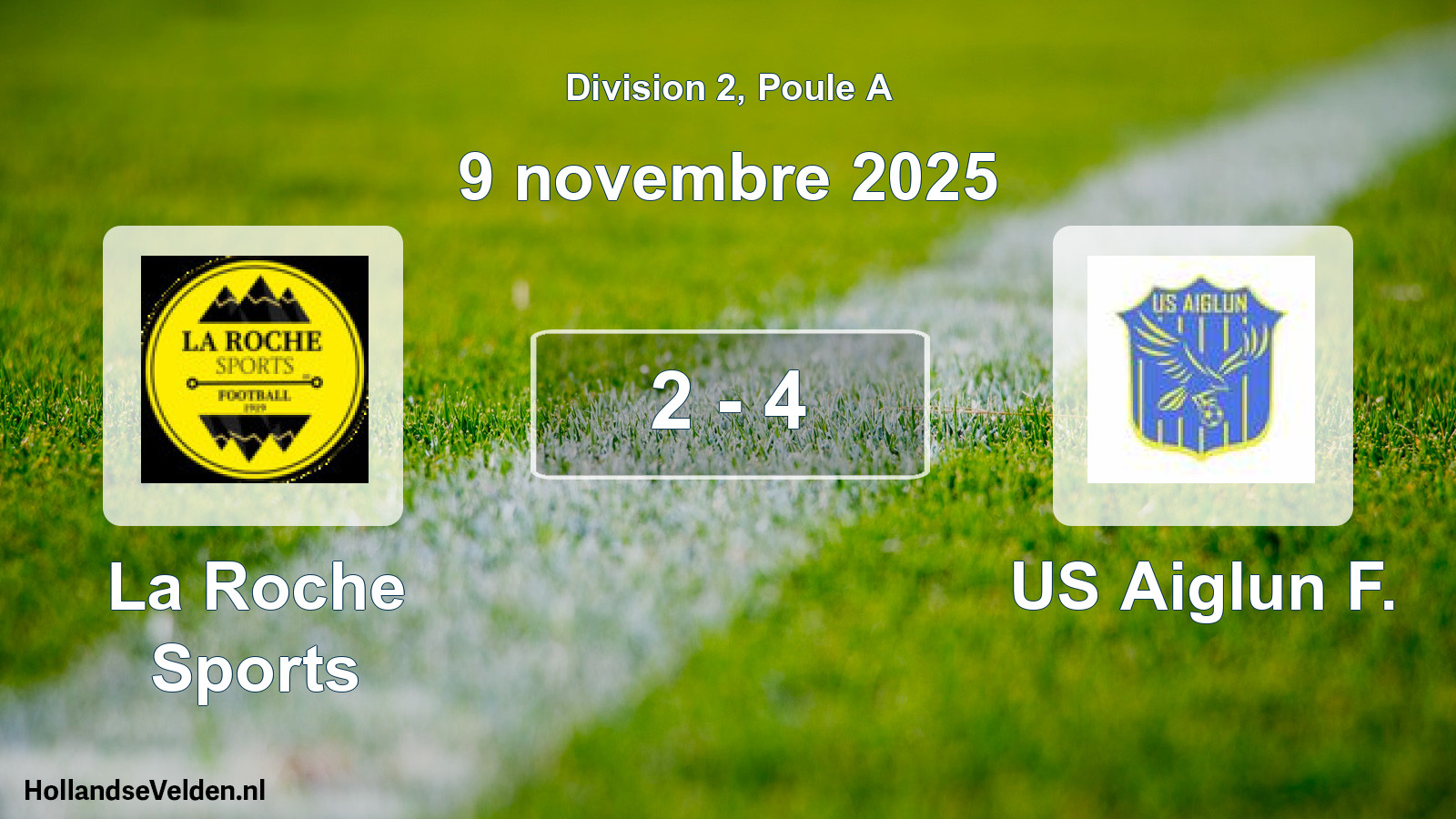 Total number of matches played: La Roche Sports - US Aiglun F. 2 - 4 (9 November 2025)