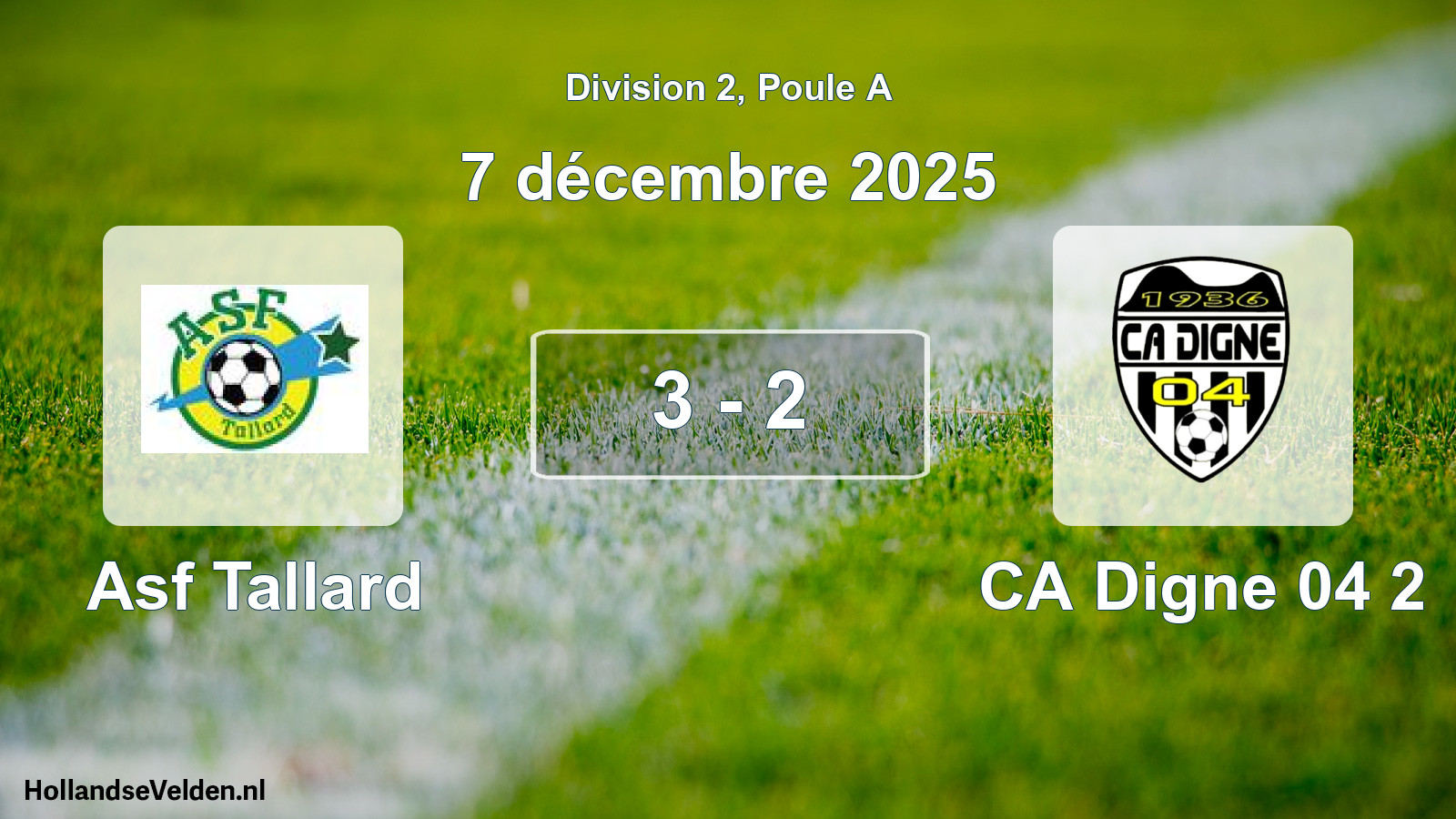 Total number of matches played: Asf Tallard - CA Digne 04 2 3 - 2 (7 December 2025)