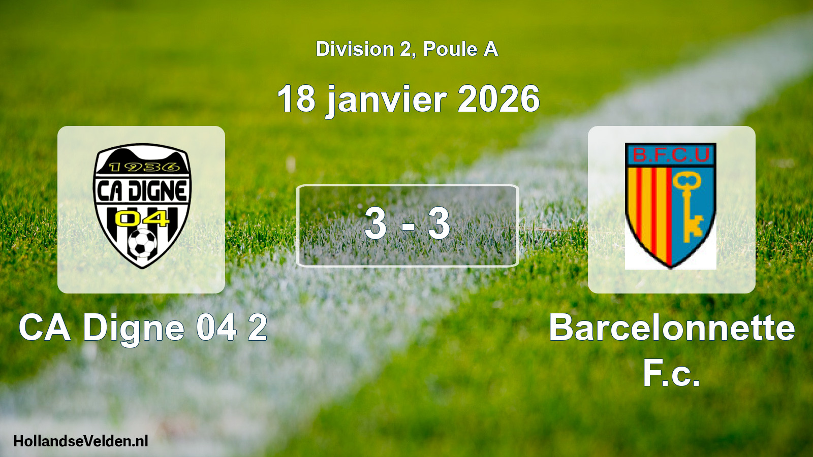 Total number of matches played: CA Digne 04 2 - Barcelonnette F.c. 3 - 3 (18 January 2026)