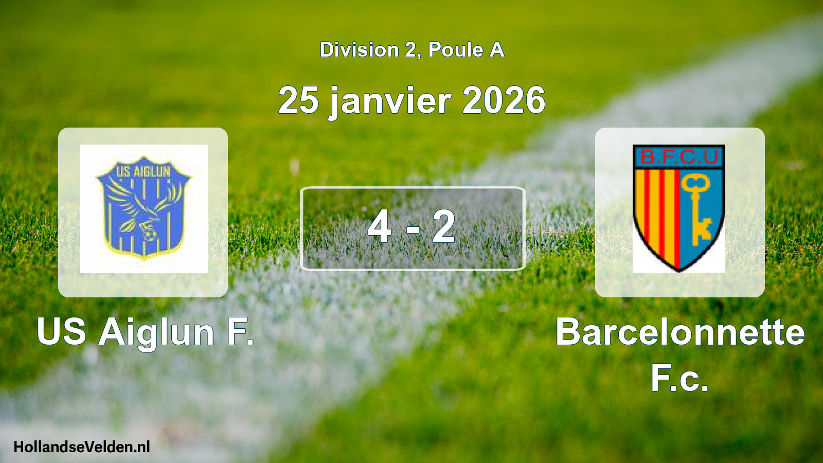 Total number of matches played: US Aiglun F. - Barcelonnette F.c. 4 - 2 (25 January 2026)