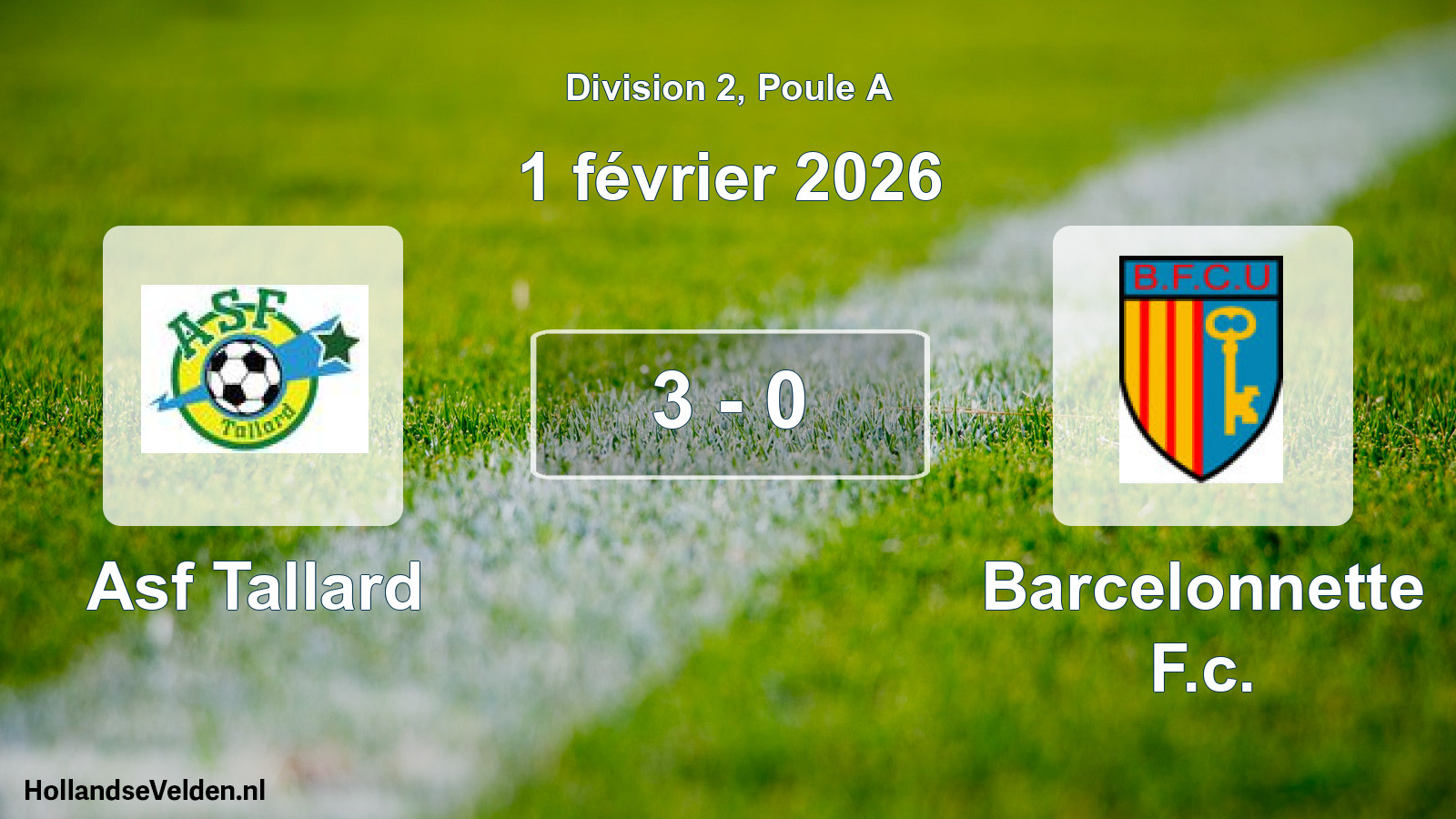 Total number of matches played: Asf Tallard - Barcelonnette F.c. 3 - 0 (1 February 2026)