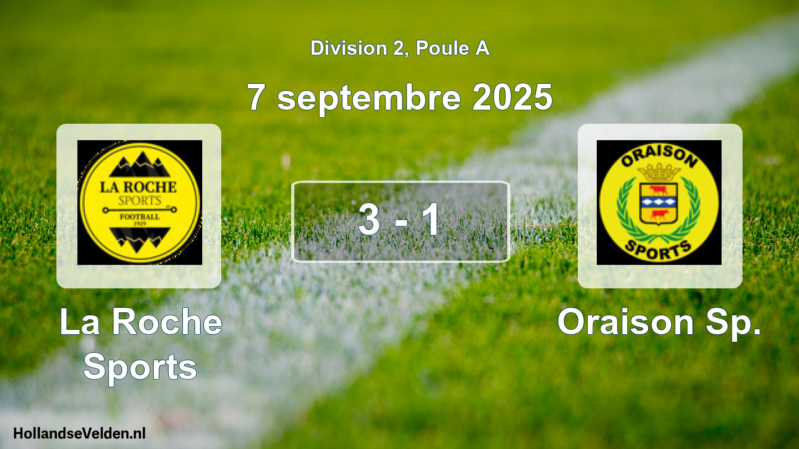 Total number of matches played: La Roche Sports - Oraison Sp. 3 - 1 (7 September 2025)