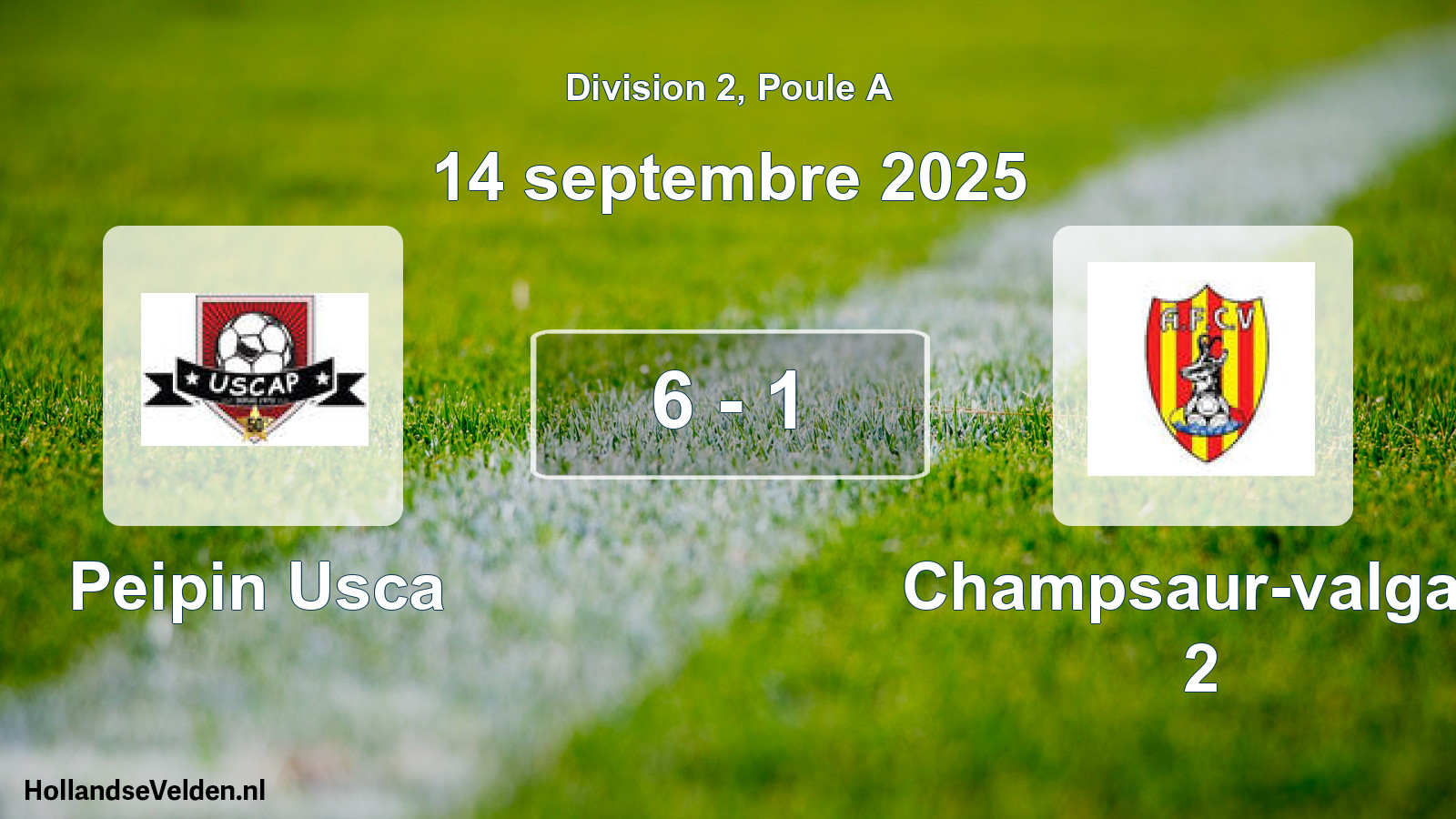 Total number of matches played: Peipin Usca - Champsaur-valgau 2 6 - 1 (14 September 2025)