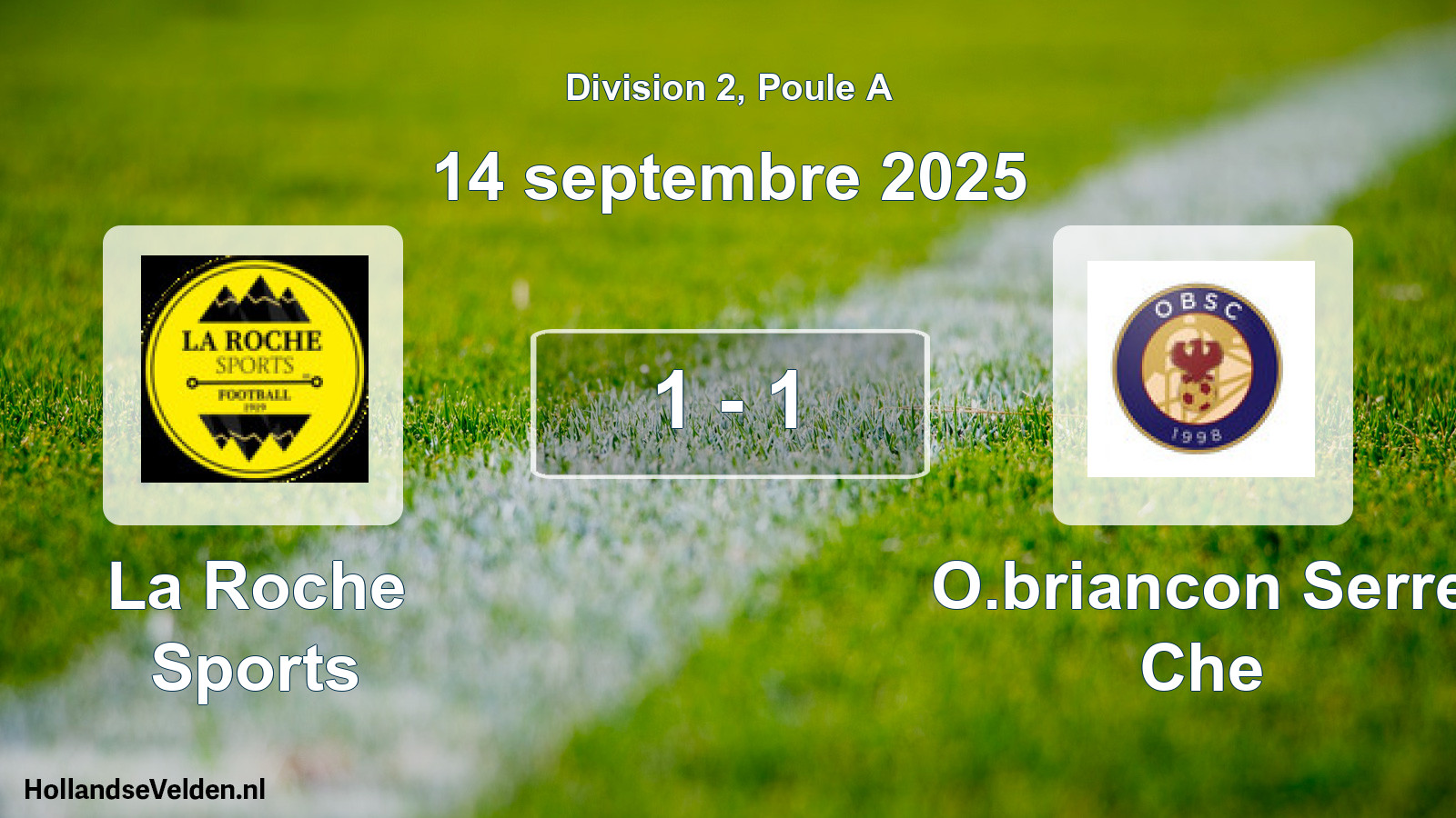 Total number of matches played: La Roche Sports - O.briancon Serre Che 1 - 1 (14 September 2025)