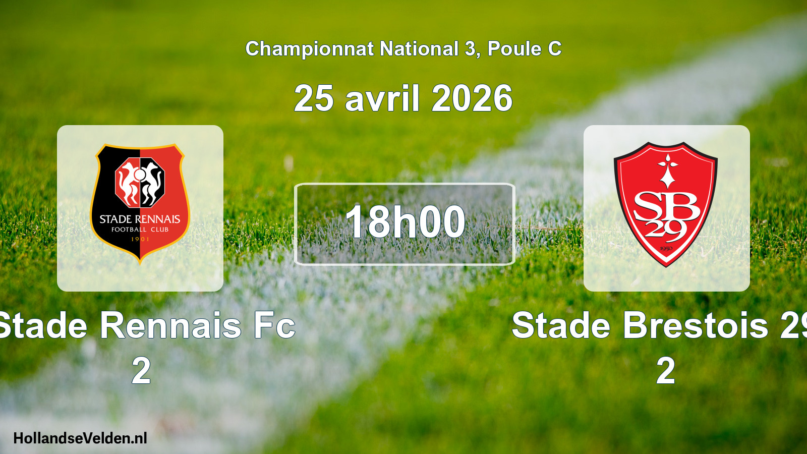 Geplande wedstrijd: Stade Rennais Fc 2 - Stade Brestois 29 2 (25 avril 2026)