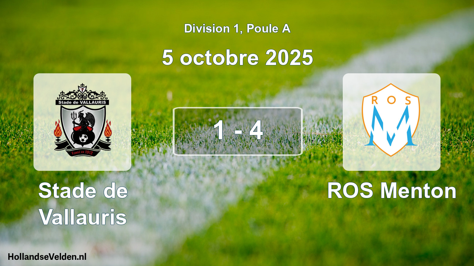 Match joué: Stade de Vallauris - ROS Menton 1 - 4 (5 octobre 2025)
