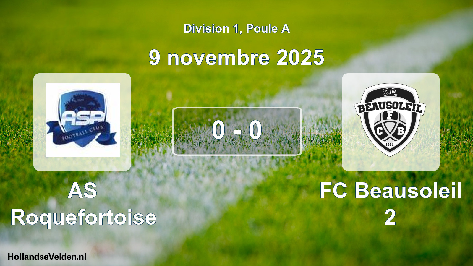 Match joué: AS Roquefortoise - FC Beausoleil 2 0 - 0 (9 novembre 2025)