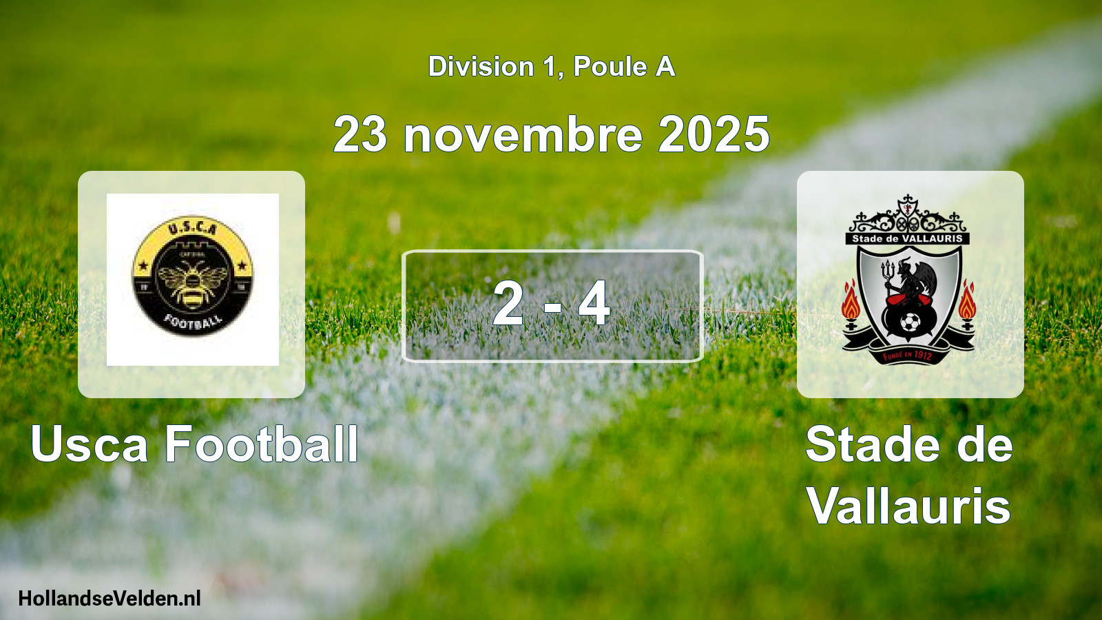 Match joué: Usca Football - Stade de Vallauris 2 - 4 (23 novembre 2025)