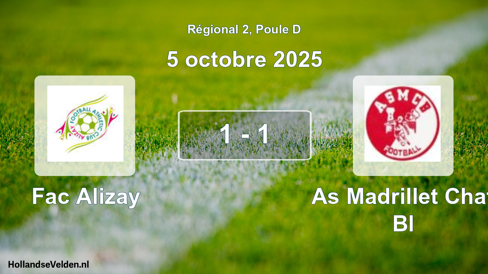 Gespeelde wedstrijd: Fac Alizay - As Madrillet Chat Bl 1 - 1 (5 oktober 2025)