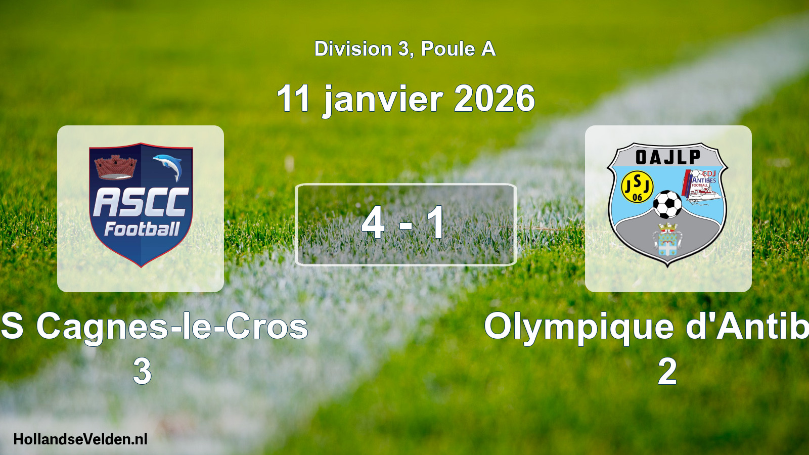Total number of matches played: AS Cagnes-le-Cros 3 - Olympique d'Antibes 2 4 - 1 (11 January 2026)
