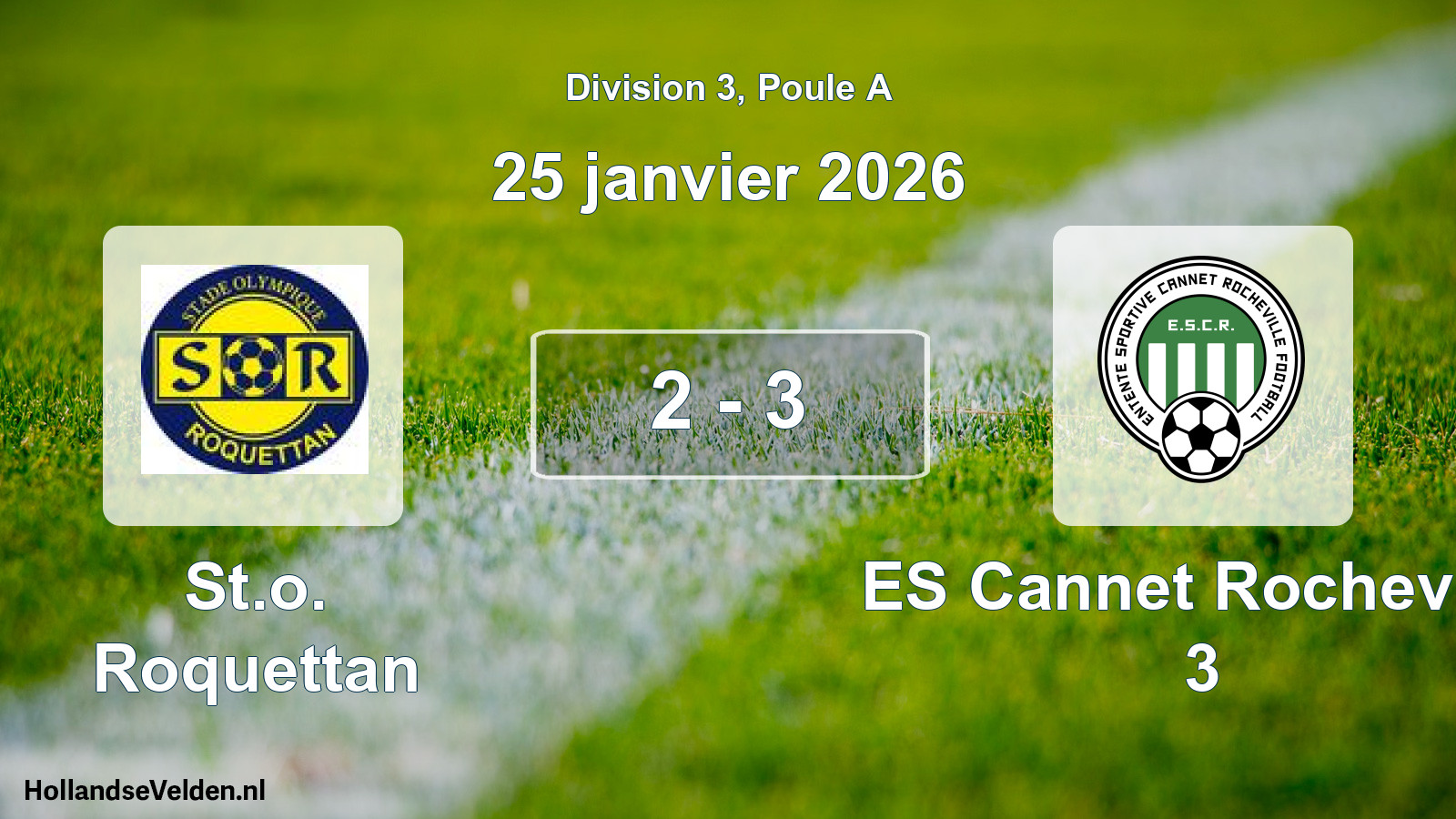 Total number of matches played: St.o. Roquettan - ES Cannet Rocheville 3 2 - 3 (25 January 2026)
