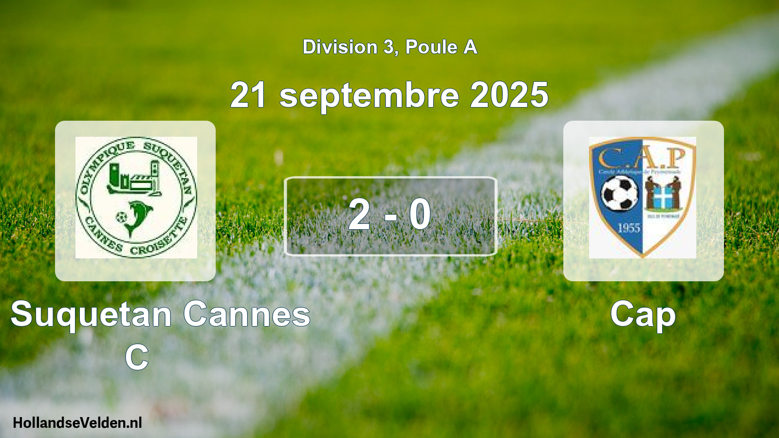 Match joué: O. Suquetan Cannes C - Cap 2 - 0 (21 septembre 2025)
