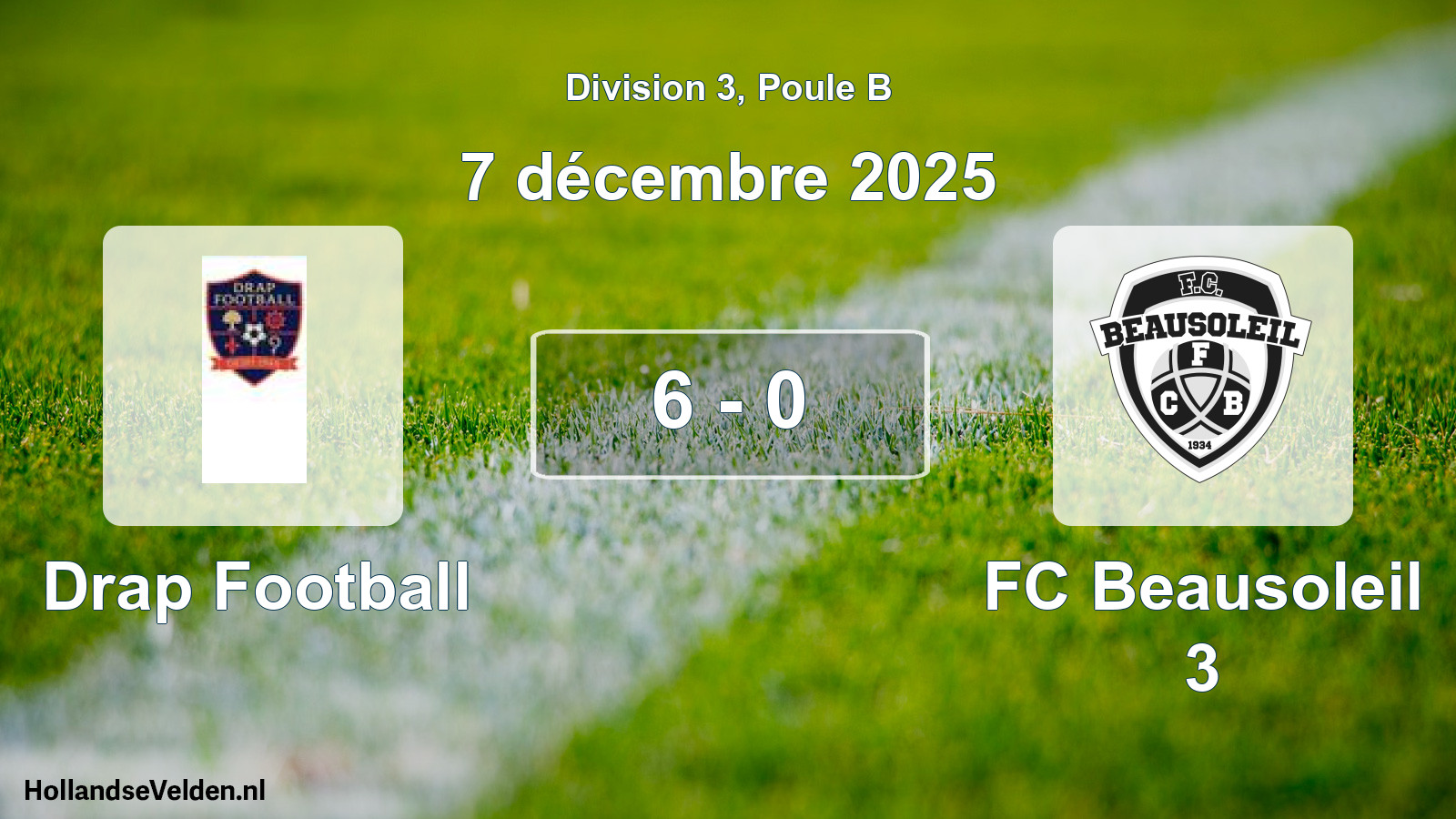 Match joué: Drap Football - FC Beausoleil 3 6 - 0 (7 décembre 2025)