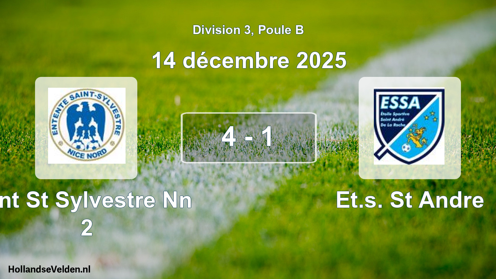 Match joué: Ent St Sylvestre Nn 2 - Et.s. St Andre 4 - 1 (14 décembre 2025)