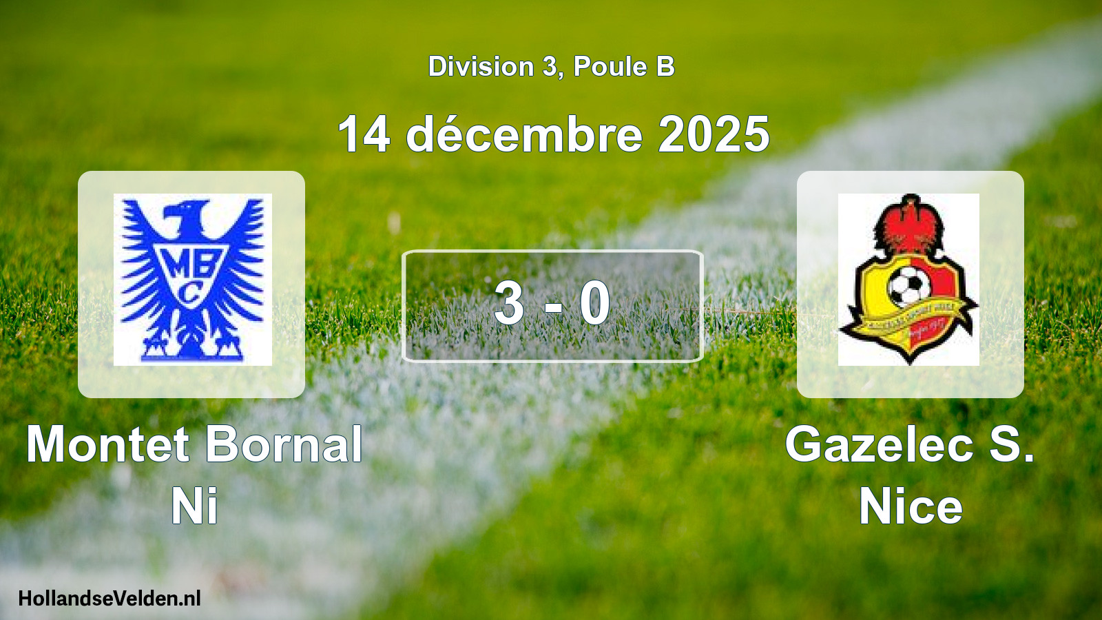 Match joué: Montet Bornal Ni - Gazelec S. Nice 3 - 0 (14 décembre 2025)