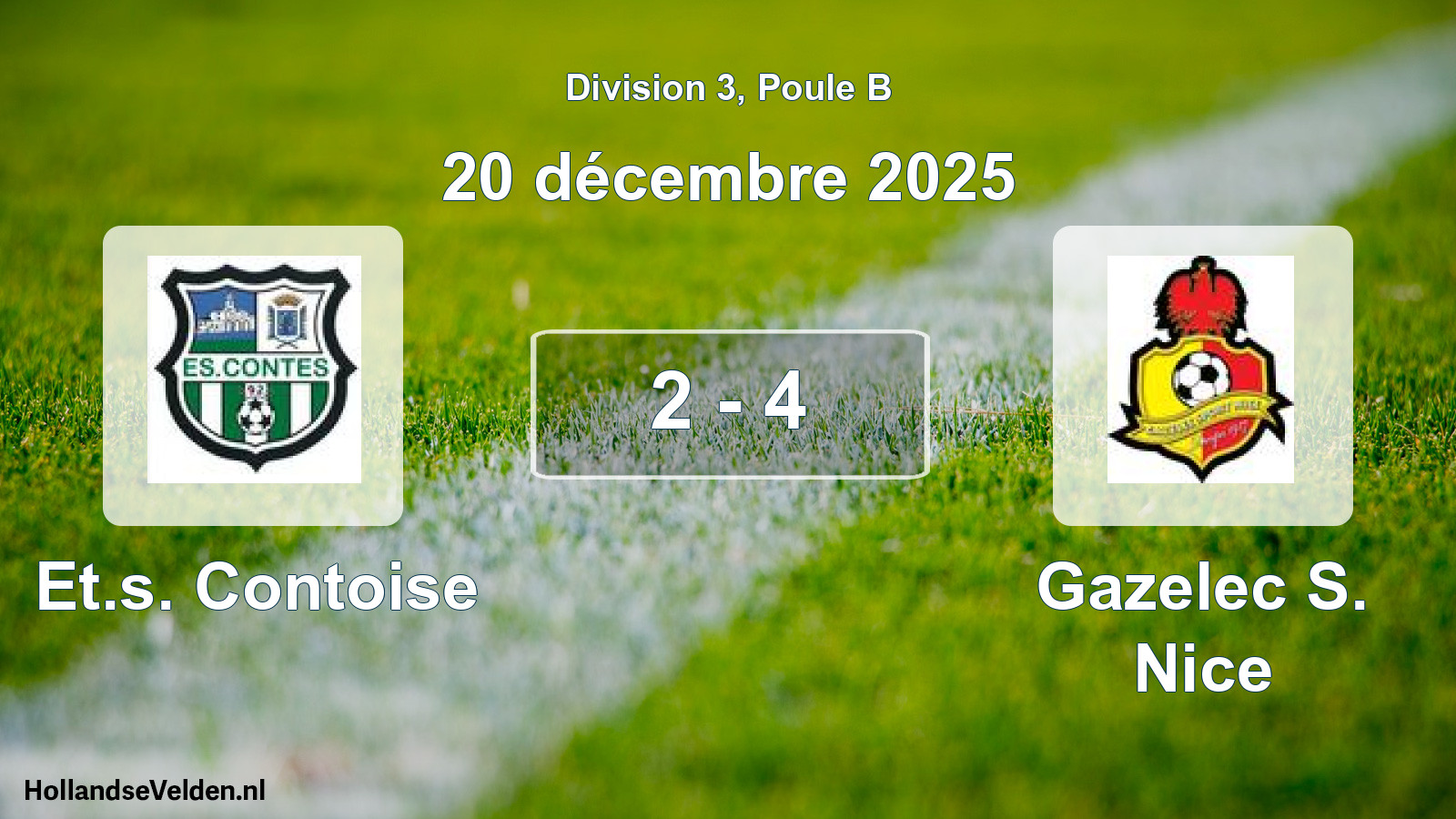 Match joué: Et.s. Contoise - Gazelec S. Nice 2 - 4 (20 décembre 2025)