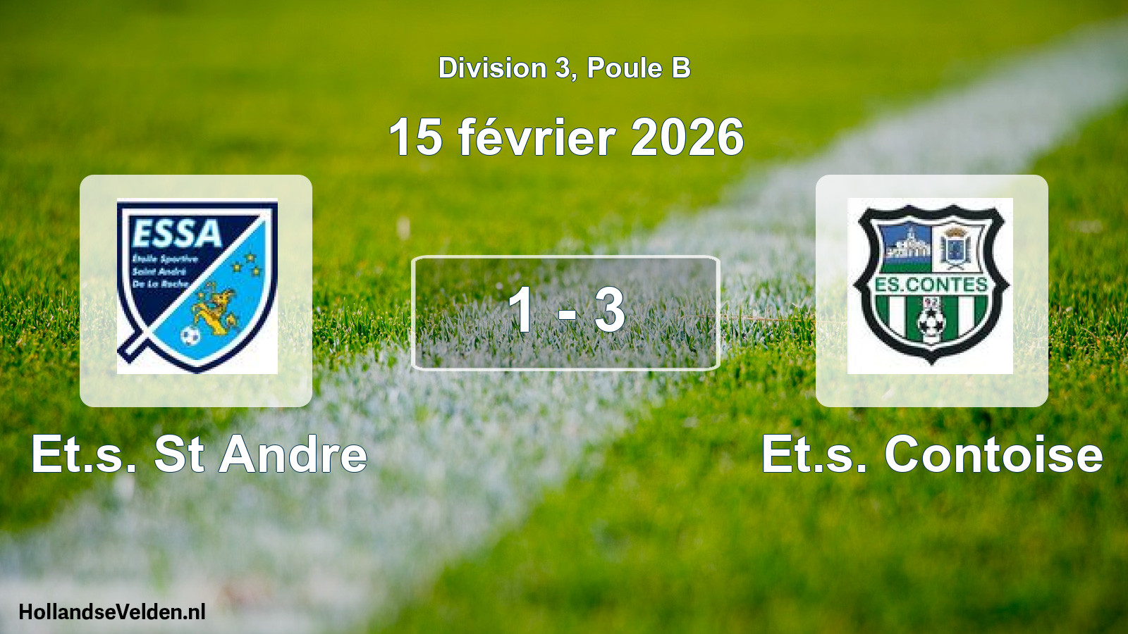 Match joué: Et.s. St Andre - Et.s. Contoise 1 - 3 (15 février 2026)