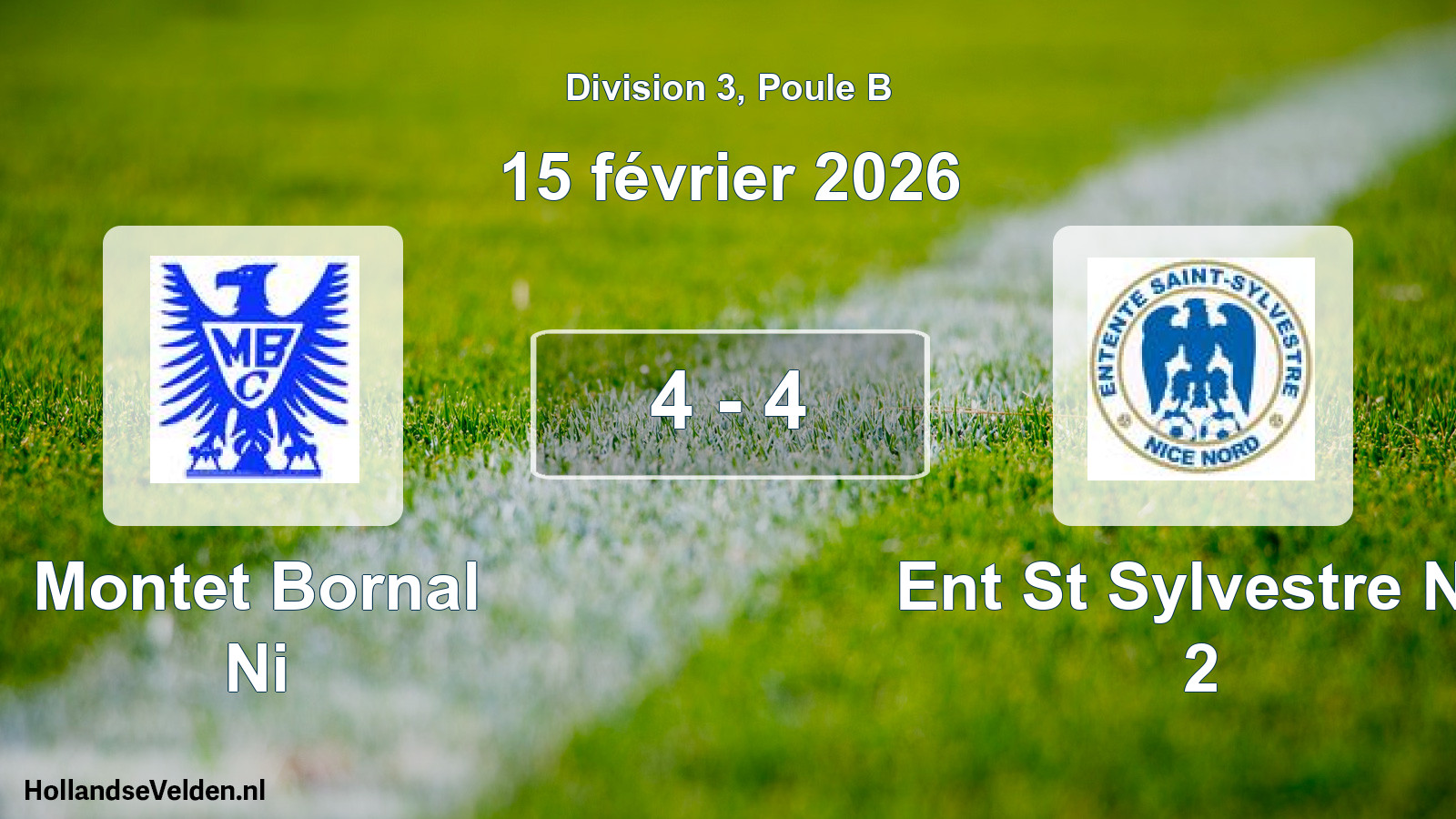 Match joué: Montet Bornal Ni - Ent St Sylvestre Nn 2 4 - 4 (15 février 2026)