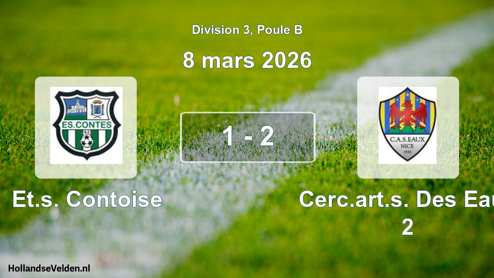 Match joué: Et.s. Contoise - Cerc.art.s. Des Eaux 2 1 - 2 (8 mars 2026)