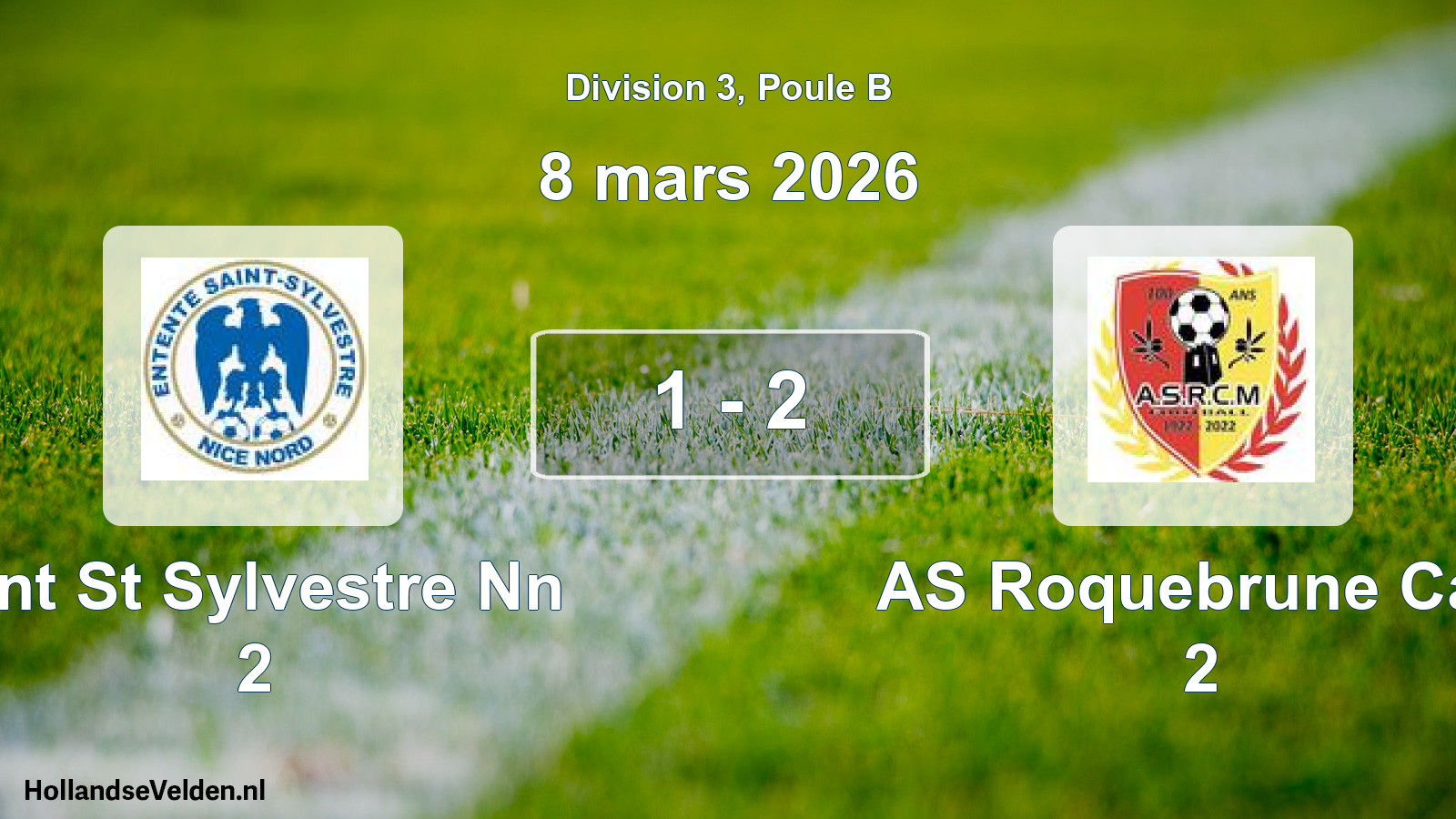 Match joué: Ent St Sylvestre Nn 2 - AS Roquebrune Cap 2 1 - 2 (8 mars 2026)