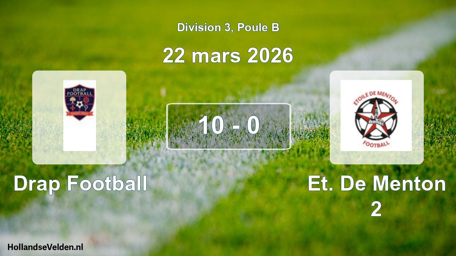 Match joué: Drap Football - Et. De Menton 2 10 - 0 (22 mars 2026)