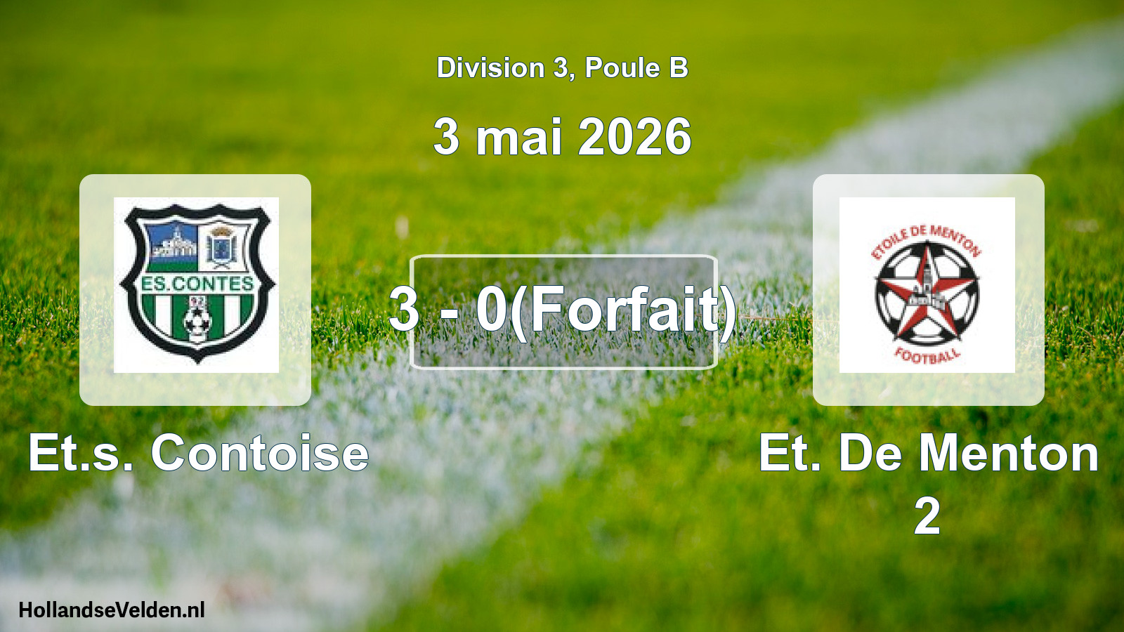 Match joué: Et.s. Contoise - Et. De Menton 2 3 - 0(Forfait) (3 mai 2026)