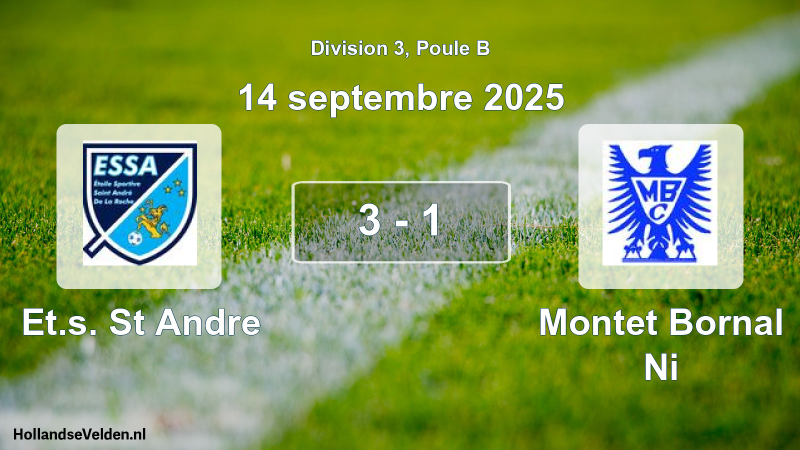 Match joué: Et.s. St Andre - Montet Bornal Ni 3 - 1 (14 septembre 2025)