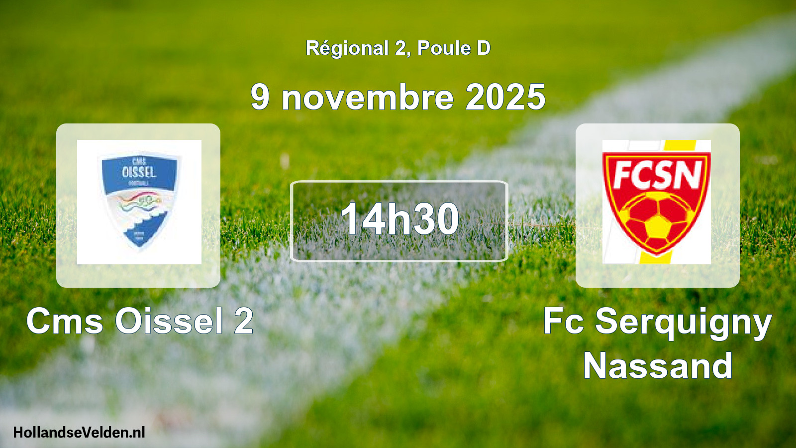Scheduled Match: Cms Oissel 2 - Fc Serquigny Nassand (9 November 2025)