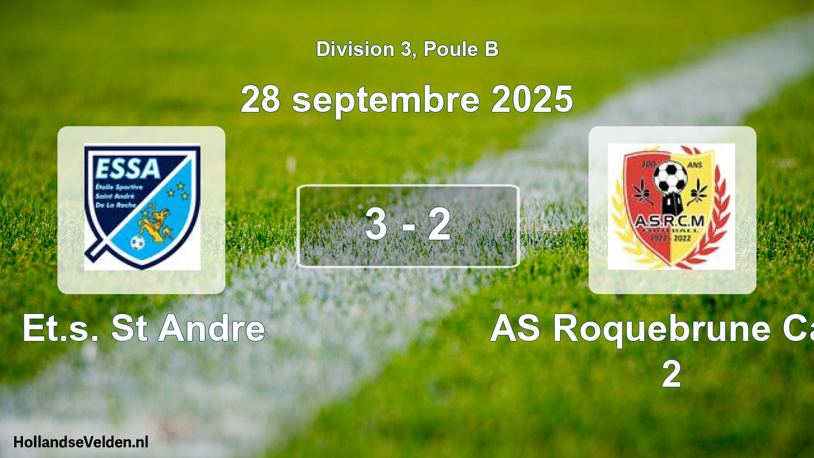 Match joué: Et.s. St Andre - AS Roquebrune Cap 2 3 - 2 (28 septembre 2025)