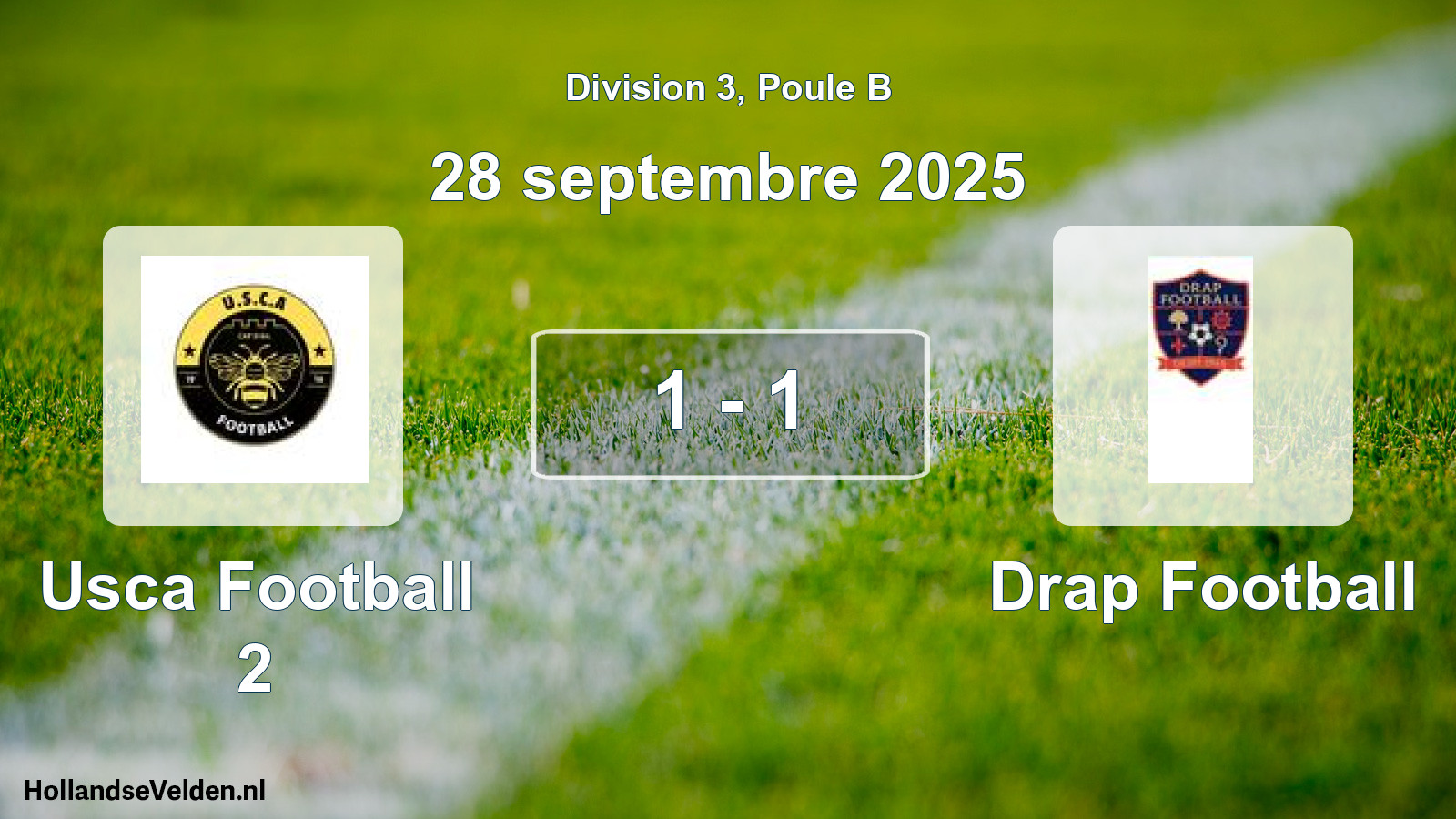 Match joué: Usca Football 2 - Drap Football 1 - 1 (28 septembre 2025)