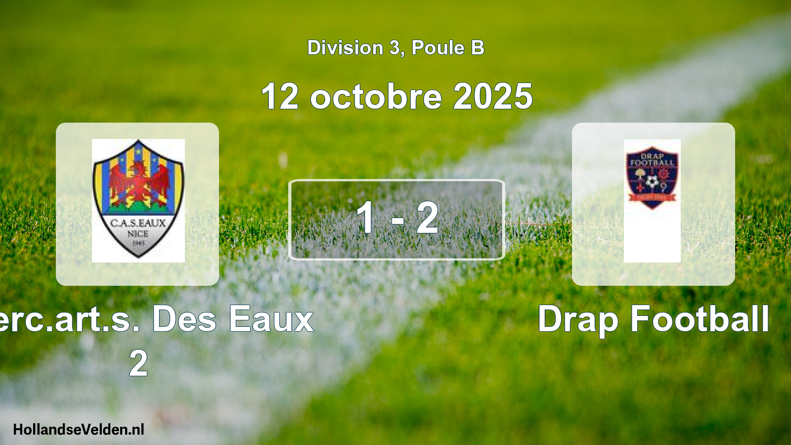 Match joué: Cerc.art.s. Des Eaux 2 - Drap Football 1 - 2 (12 octobre 2025)