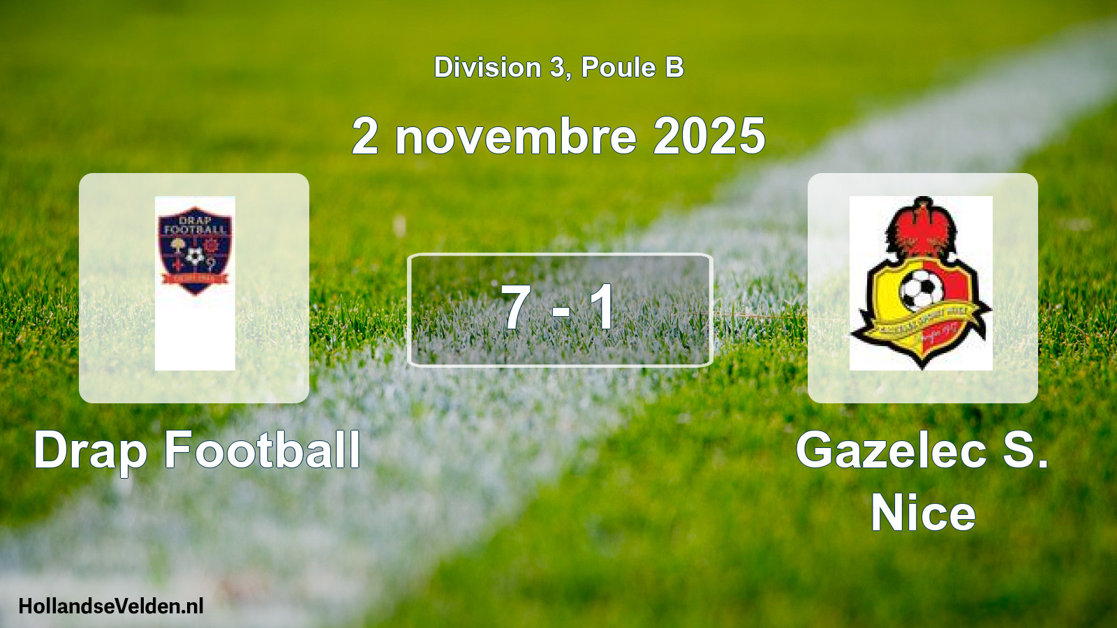 Match joué: Drap Football - Gazelec S. Nice 7 - 1 (2 novembre 2025)