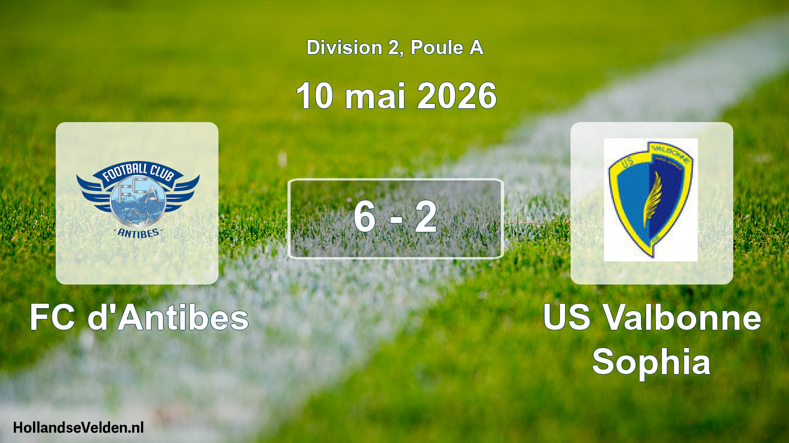Match joué: FC d'Antibes - US Valbonne Sophia 6 - 2 (10 mai 2026)