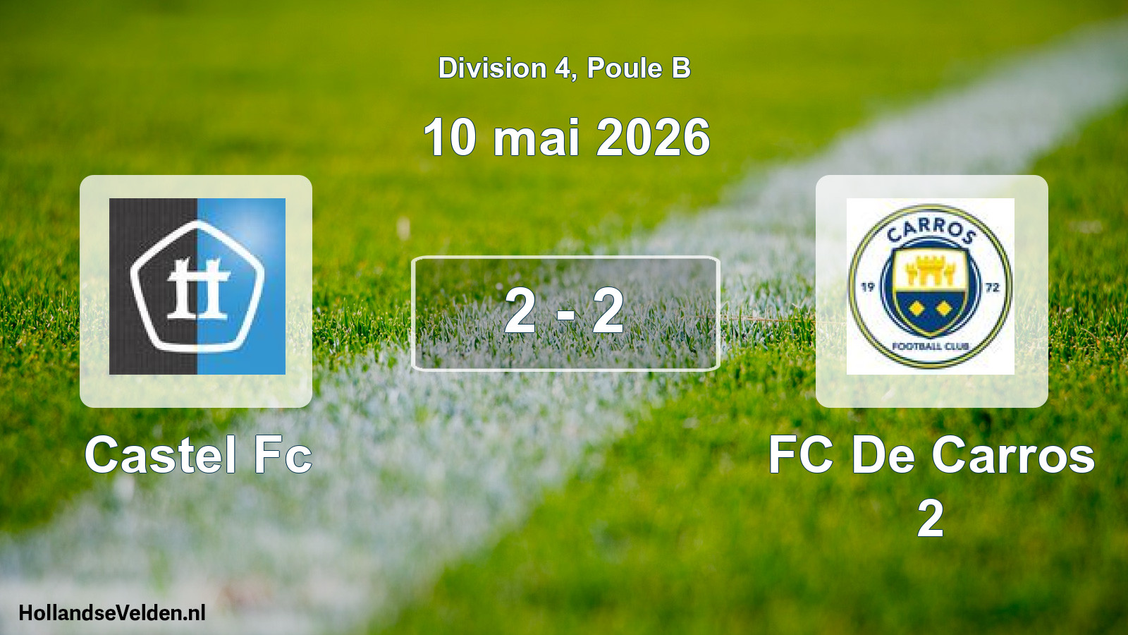 Gespeelde wedstrijd: Castel Fc - FC De Carros 2 2 - 2 (10 mei 2026)