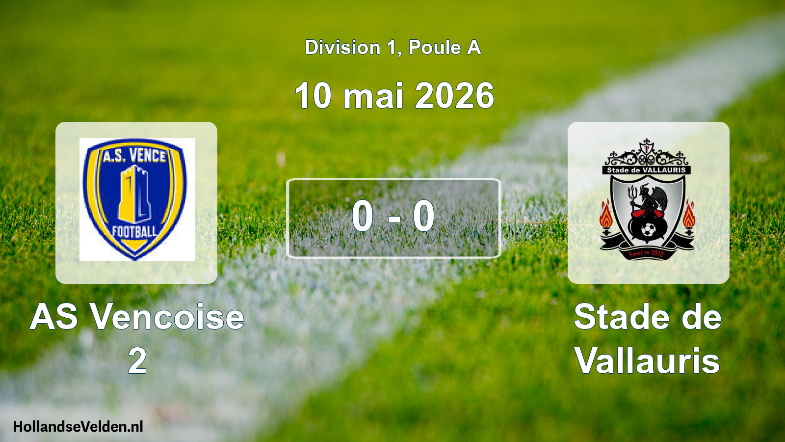 Match joué: AS Vencoise 2 - Stade de Vallauris 0 - 0 (10 mai 2026)
