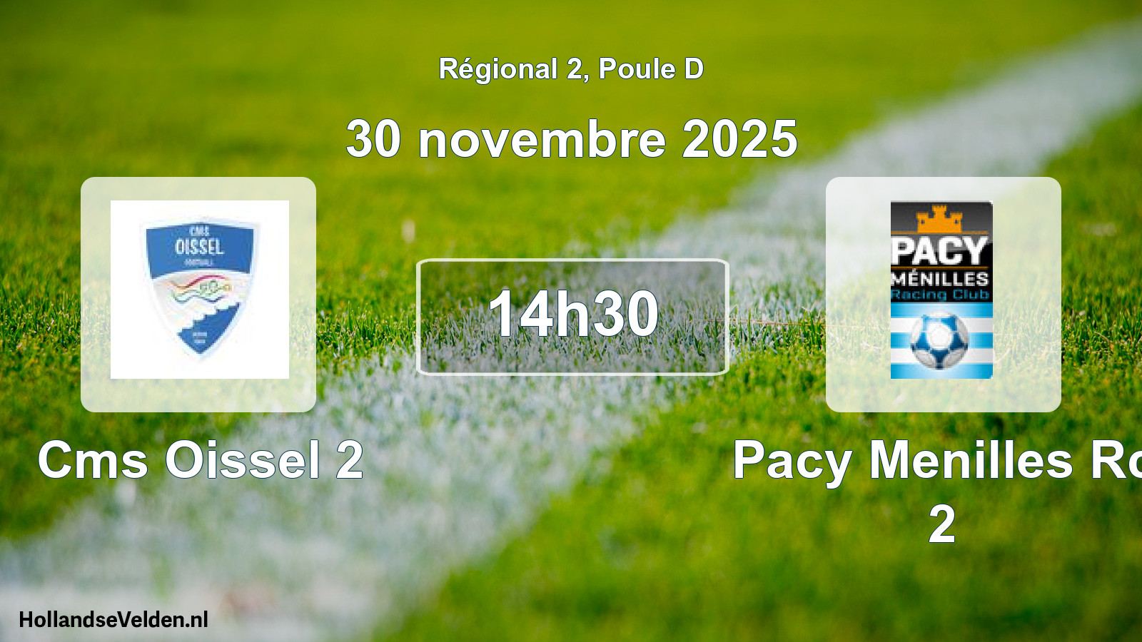 Geplande wedstrijd: Cms Oissel 2 - Pacy Menilles Rc 2 (30 novembre 2025)