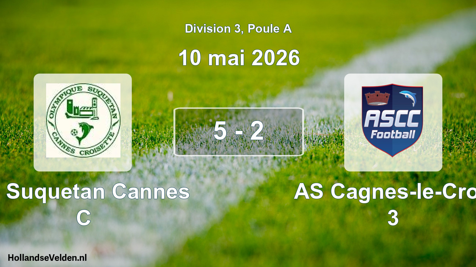 Match joué: O. Suquetan Cannes C - AS Cagnes-le-Cros 3 5 - 2 (10 mai 2026)