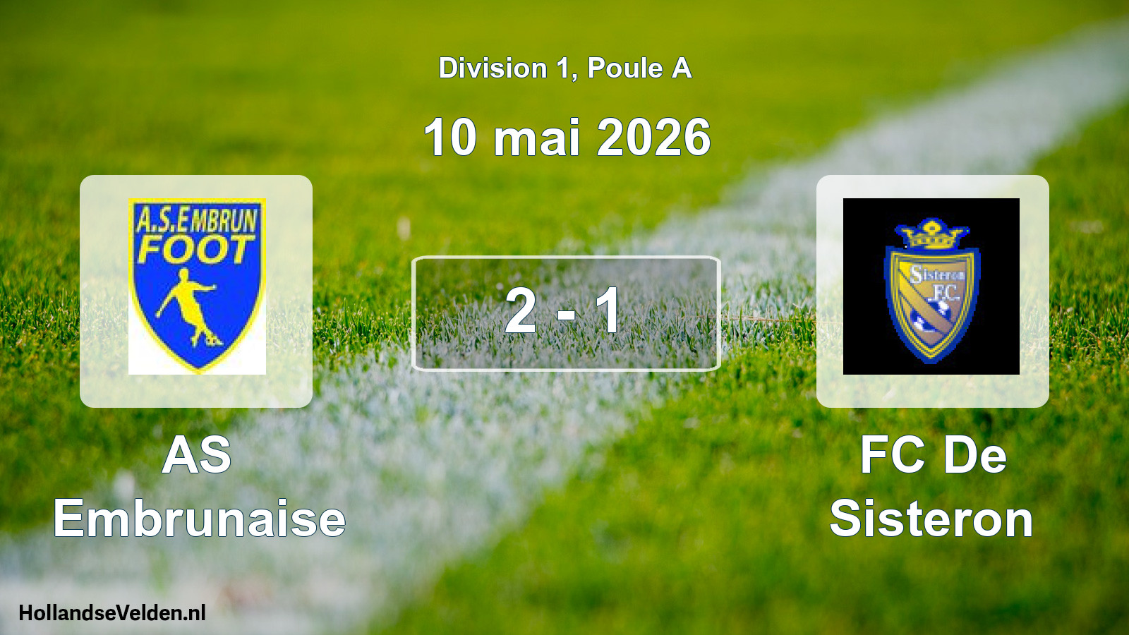 Match joué: AS Embrunaise - FC De Sisteron 2 - 1 (10 mai 2026)