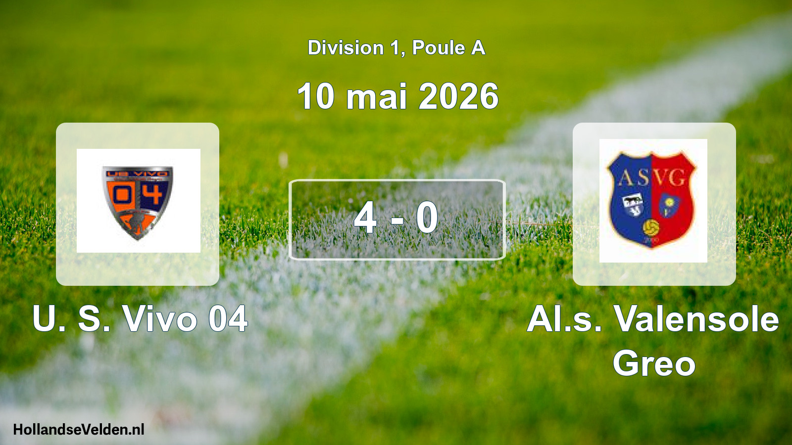 Match joué: U. S. Vivo 04 - Al.s. Valensole Greo 4 - 0 (10 mai 2026)