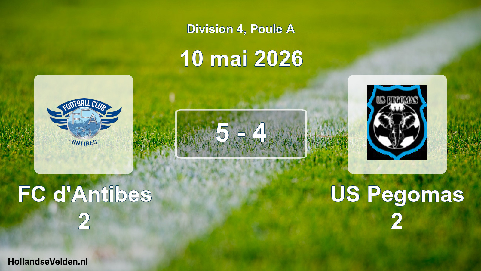 Match joué: FC d'Antibes 2 - US Pegomas 2 5 - 4 (10 mai 2026)