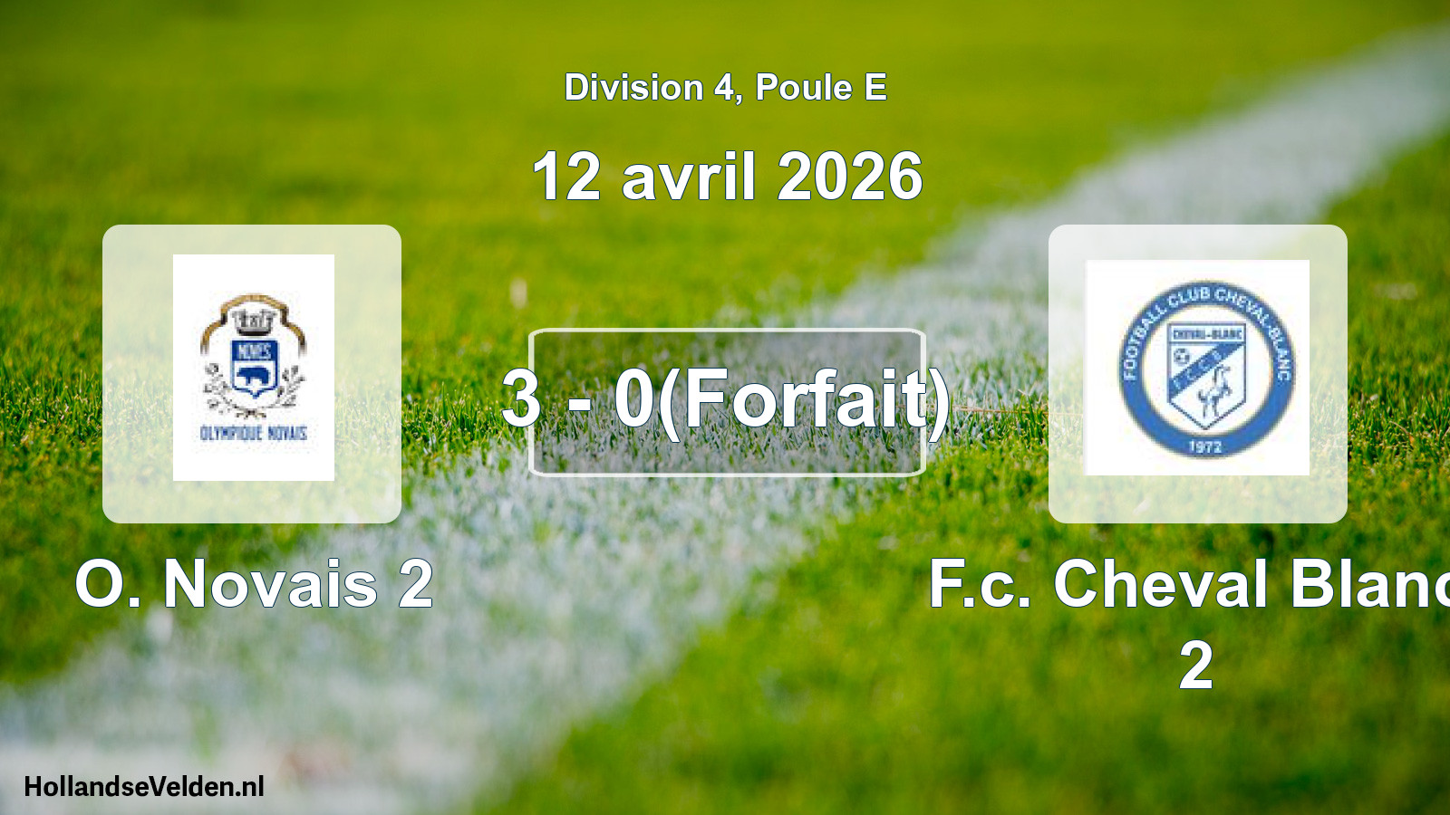 Total number of matches played: O. Novais 2 - F.c. Cheval Blanc 2 3 - 0(Forfait) (12 April 2026)