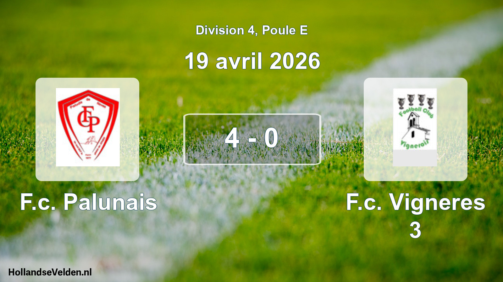 Total number of matches played: F.c. Palunais - F.c. Vigneres 3 4 - 0 (19 April 2026)
