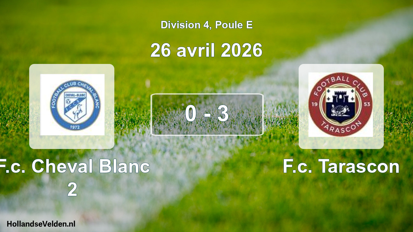 Total number of matches played: F.c. Cheval Blanc 2 - F.c. Tarascon 0 - 3 (26 April 2026)